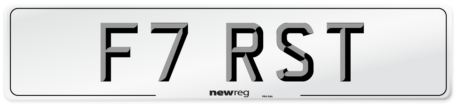 F7 RST Number Plate from New Reg